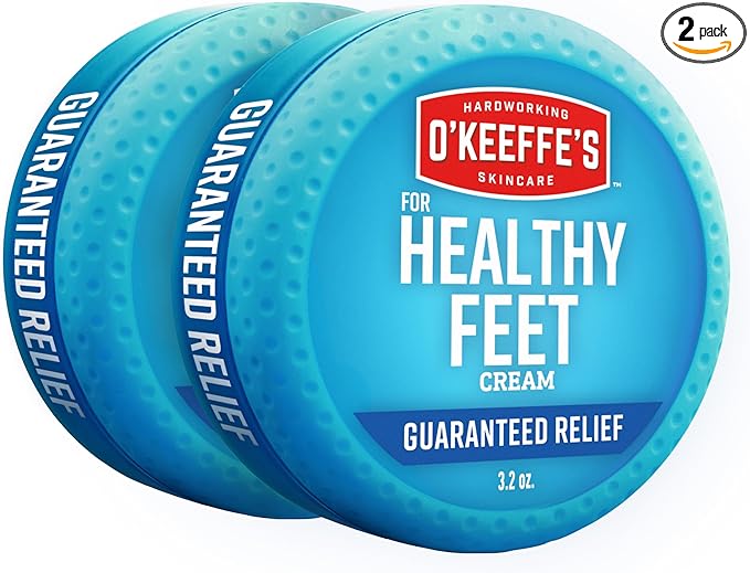 O'Keeffe's for Healthy Feet Foot Cream - 3.2 oz Jar (2 Pack) - Guaranteed Relief for Extremely Cracked, Dry Feet, Repairing Skincare, Instantly Boosts and Retains Moisture Levels