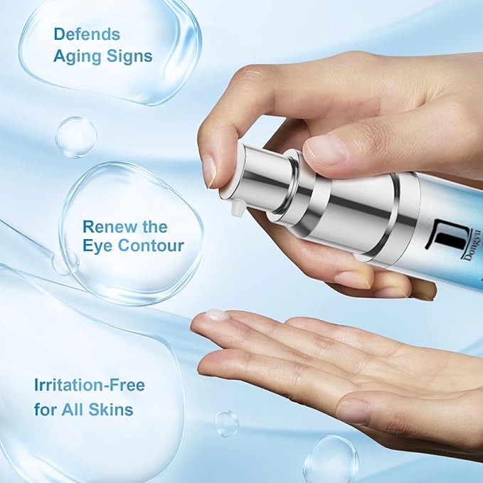 Dongyu Anti-Aging Eye Cream for Wrinkles: Under Eye Cream with Snail Mucin Caffeine for Fine Lines Puffiness - Firming Eye Serum for Women