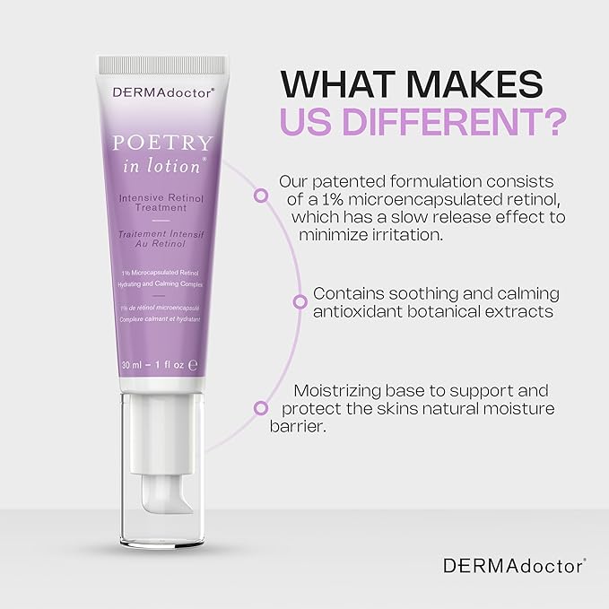 DERMAdoctor Retinol Anti Aging Wrinkle Cream for Dark Spots, Uneven Skin Tone, Discoloration, Anti Wrinkle, Hydrating, Non Irritating, Aging Cream for Face - Dermatologist Formulated Retinoids - 1 Oz