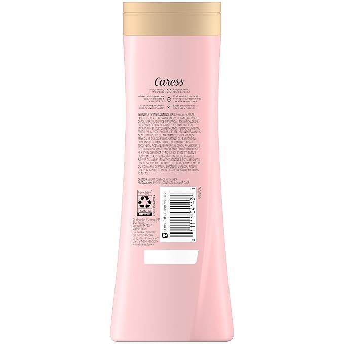 Caress Body Wash for Women, Daily Silk White Peach & Orange Blossom, Shower Gel Body Wash Moisturizing for Noticeably Silky, Soft Skin, 20 fl oz, 4 Pack