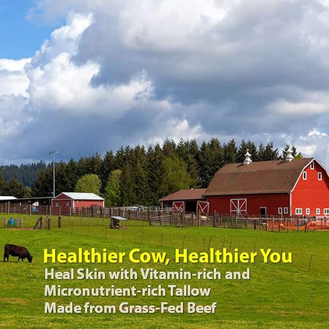 Vintage Tradition Beef Tallow All Purpose Balm - Healing, Hydrating Men’s Skin Care Salve Replaces Body Lotion, Hand Cream, More - Essential Oil, Olive Oil, and Grass-Fed Tallow, 2 fl. oz.