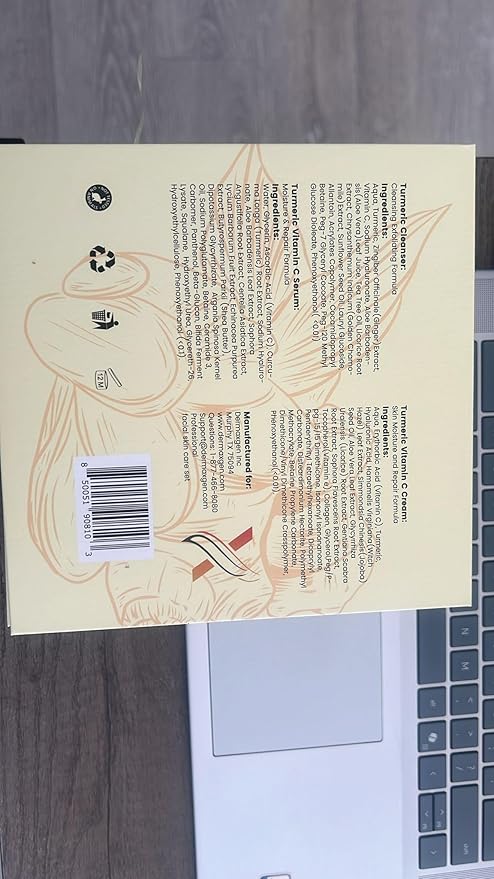 Glow Boosting Moisturizer, Organic Ingredients, Anti-Aging, Reduce Acne, Dark Spot Remover, Cleanser, Moisturizing Cream, Serum & Oil for Normal Oily Skin - Set of 3 (Turmeric Premium Set)