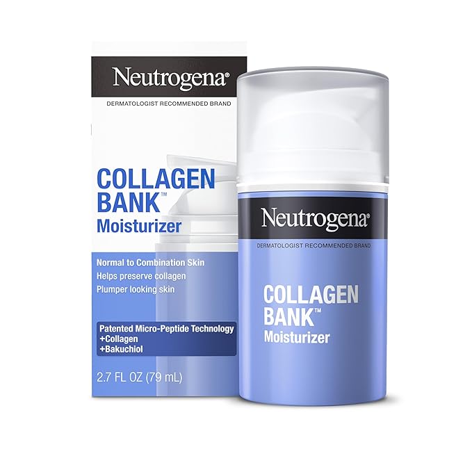 Neutrogena Collagen Bank Face Moisturizer, Larger Size Anti-Aging Face & Neck Collagen Cream, Bakuchiol, Face Lotion Supports Skin’s Natural Collagen for Visibly Plump Skin, 2.7 fl. oz