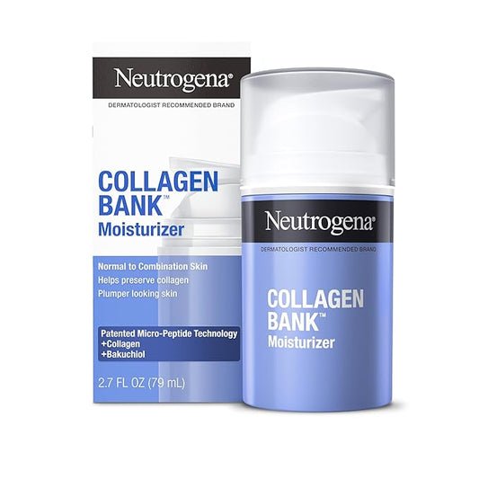 Neutrogena Collagen Bank Face Moisturizer, Larger Size Anti-Aging Face & Neck Collagen Cream, Bakuchiol, Face Lotion Supports Skin’s Natural Collagen for Visibly Plump Skin, 2.7 fl. oz