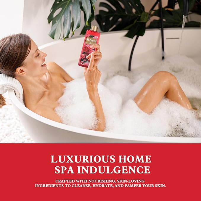 Romantic Rose Gifts for Women Spa Gift Basket, Bath Set with Bath Bombs & Body Lotion, Anniversary Valentine's Day Gifts for Her, Wife, Girlfriend