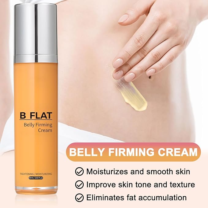 B Flat Belly Firming Cream - Body Cream Skin Tightening for Stomach Thighs & Butt, Firming and Moisturizing Body Tightening Cream