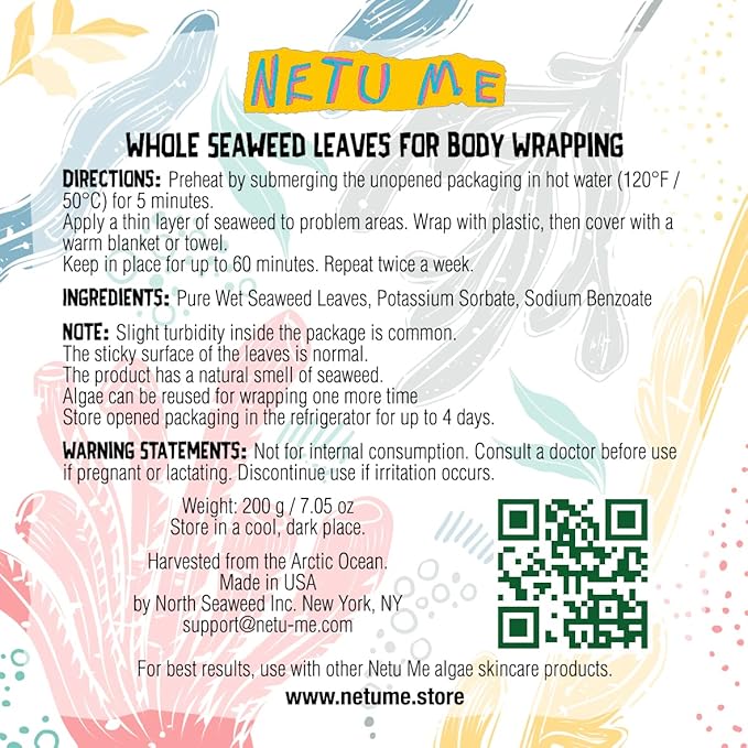 Seaweed Firming Body Wrapping for Anti-Aging, Anti-Sagging, Whole Wet Leaves Provide Fat Lifting and Detox