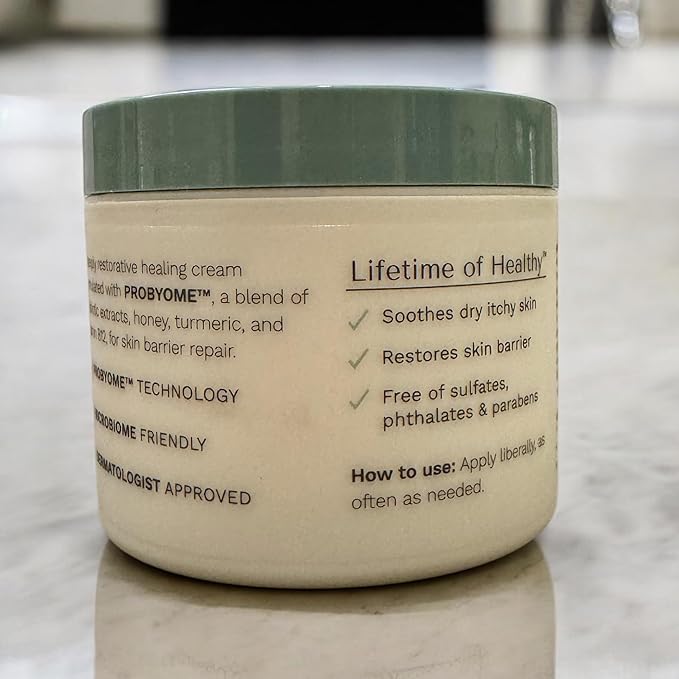 Yobee Body & Face Moisturizing Cream for Dry, Sensitive Skin | Probiotic extracts, Honey, Turmeric, Vitamin B12, Ceramides, Shea Butter | Fragrance Free | For Kids & Adults (6)