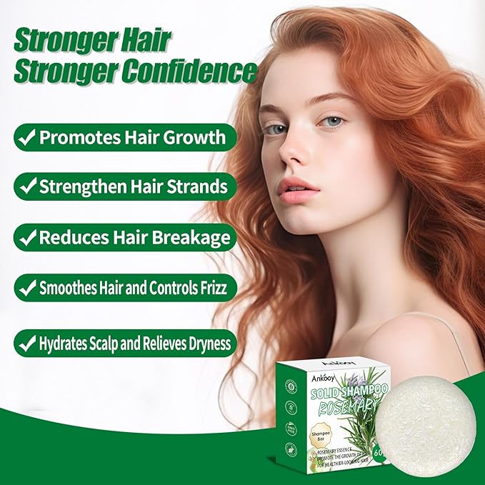 2 Pack Rosemary Oil Shampoo Bar,Natural Solid Hair Growth Soap Bars,Effective Cleansing Scalp Hair Loss Shampoo Bar,Organic Hair Oil Control,Strengthening,Thickening & Volumizing Soap for Hair