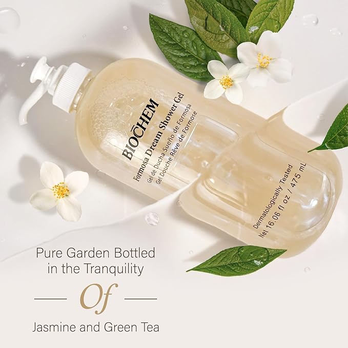 BIOCHEM Formosa Dream Shower Gel, Natural Body Wash for Hydrating, Refreshing & Moisturizing for All Skin Types, Women & Men, Soothes Dryness, Redness & Body Breakouts with Plant-Based Cleansers 16 oz