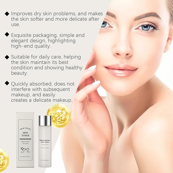 Milk Toner, Hydrating Toner for Face, Soothes Skin, Locks in Moisture, Reduces Redness, Barrier Repair, Pore Tightening, Fit for Sensitive & Oily Skin-150mL /3.38 Fl.Oz