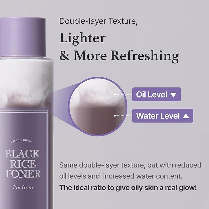 Miniature of Black Rice Toner for Oily Skin, Sebum Control Toner, Lightweight, Niacinamide, Panthenol, Fragrance Free, Korean Skin Care, 30ml, 1.01 fl.oz