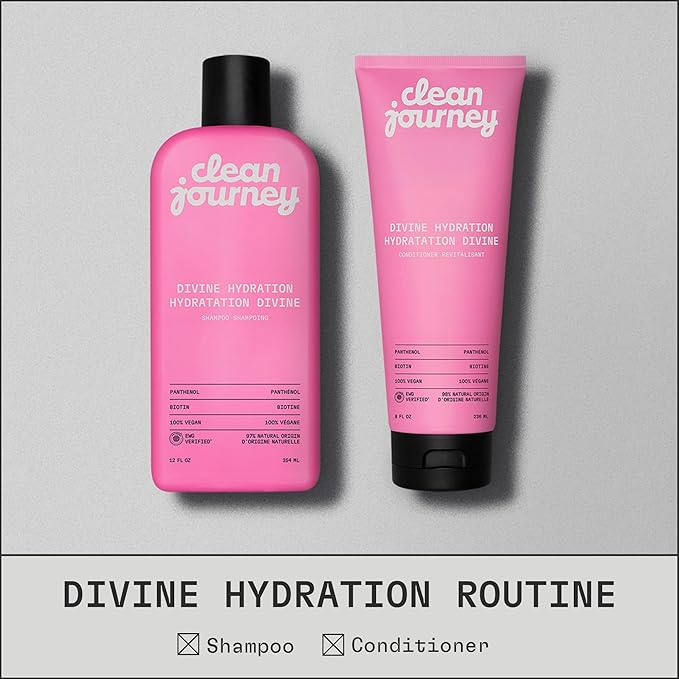 Divine Hydration Hair Conditioner, EWG Verified, Infused with Panthenol and Biotin, For Dry, Brittle Hair, Clean Ingredients, Vegan, Tropical Scent, 8 Fl Oz