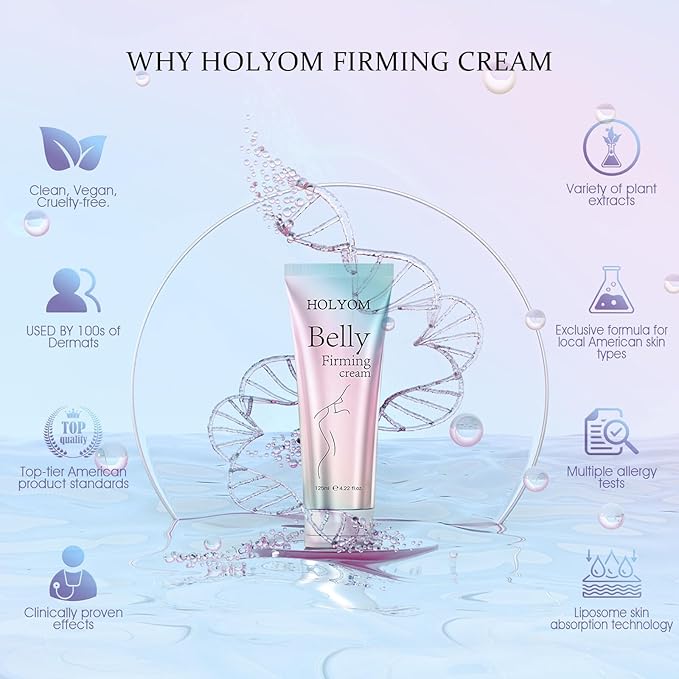 B Flat Belly Firming Cream for Stomach, Thighs & Butt, Premium Skin Tightening Cream, Body Lotion for Firmness and Moisturizer Lift,Women and men 4.2 Fl Oz