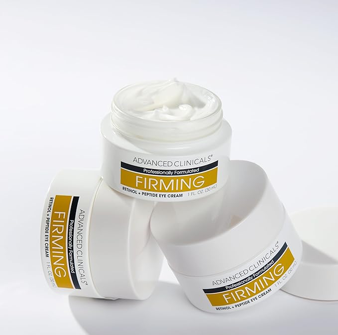 Advanced Clinicals Advanced Retinol Eye Balm + Peptides Face Moisturizer Cream | Visible Anti Aging Under Eyes Cream Improves Appearance Of Wrinkles, Fine Lines, Puffiness, & Dark Circles, 1 Fl Oz