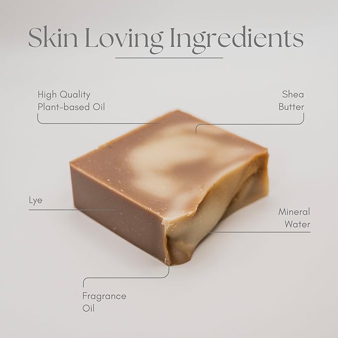 Handcraft Cold-Process Soap Bar, Sandalwood & Vanilla Scent (1 pack,) Handmade Body and Face Soap For Men And Women, Vegan, Cruelty Free, Made in USA, 4.2oz - Fresh Collection