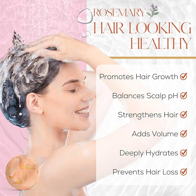 IIBESA Rice Water Shampoo Bar - Hair Growth & Strengthening Deep Moisturizing - Japan made Organic Ingredients - Solid Shampoo Bars For All Hair Types - Vegan Essential Oils - Rosemary