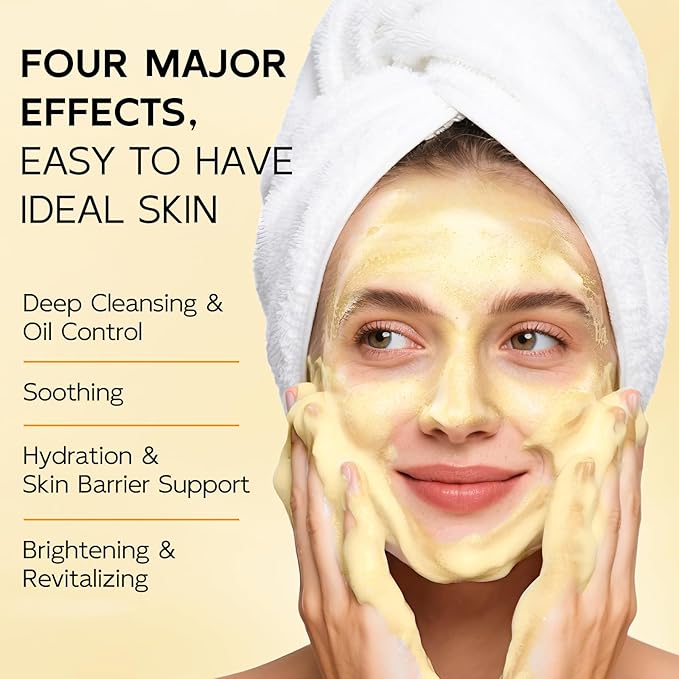 4 in 1 Bubble Turmeric Face Wash - Turmeric Kojic Acid Foaming Face Cleanser - Exfoliation Deep Cleansing of Facial Skin - Suitable for Sensitive & Acne Skin - 3.38 fl.oz