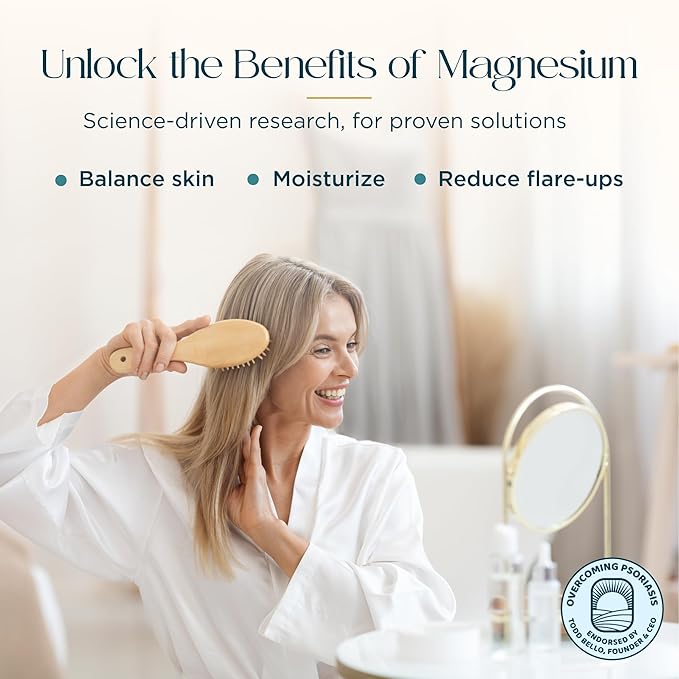 Ocean Soothe Scalp Relief Spray with Highly Concentrated Magnesium Salt for Dry and Flaky Skin, Quick Absorption, All Natural and Fragrance-Free Leave-In Scalp Treatment, 60mL