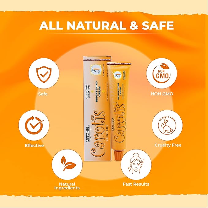 Skin Brightening Cream | 1.7 Fl oz / 50 g | Helps to Remove Pigments on: Face, Knees, Body, Armpit, and Private Areas | Brightening Gel with Carrot Oil, Alpha Arbutin, Shea Butter