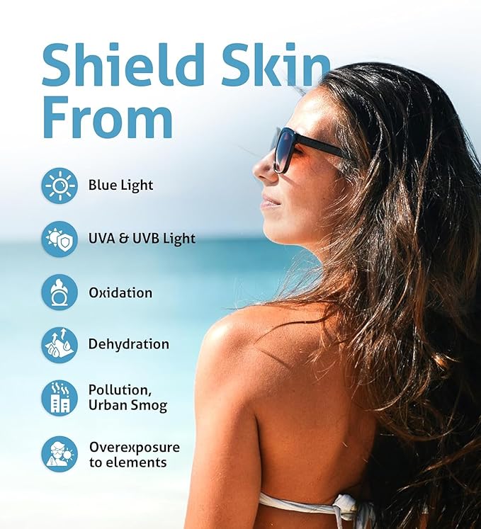 Tinted Sunscreen for Face, 3-in-1 Moisturizer with SPF 30, Face Sunscreen Protection, Tinted Drops to Match Light to Medium Skin Tones, 2 fl oz