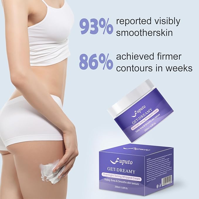 Get Dreamy Overnight Toning Whip - Body Firming Cream for Women, 6.76 oz Sleep & Sculpt Night Cream, Reduces the Appearance of Body Skin Laxity for Mulated for All Skin Types (200ml)-Purple