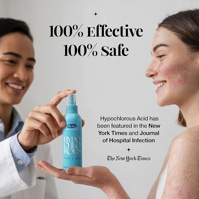 Hypochlorous Acid Spray for Face and Skin | Piercing Aftercare Spray | 2 oz Hypochlorous Acid Sprays for Face, Skin, Acne, Eczema, Body Acne Sprays, Piercing Aftercare, Facial Wound Solution, Workout