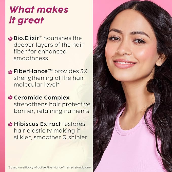 PLI.X - THE PLANT FIX Hibiscus Frizz Control Hair Serum 50ml + Bond Repair Shampoo 200ml + Conditioner 175ml | Protects & Smoothes Frizzy Hair| 3x Strength with Fiberhance