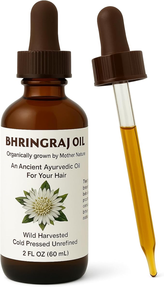 Best Nature's Bhringraj Oil – Pure Indian Eclipta Alba Oil for Hair Growth, Dandruff & Early Graying – Natural Scalp Cleanser – Hello Luminous, Shiny Hair – 2 fl oz