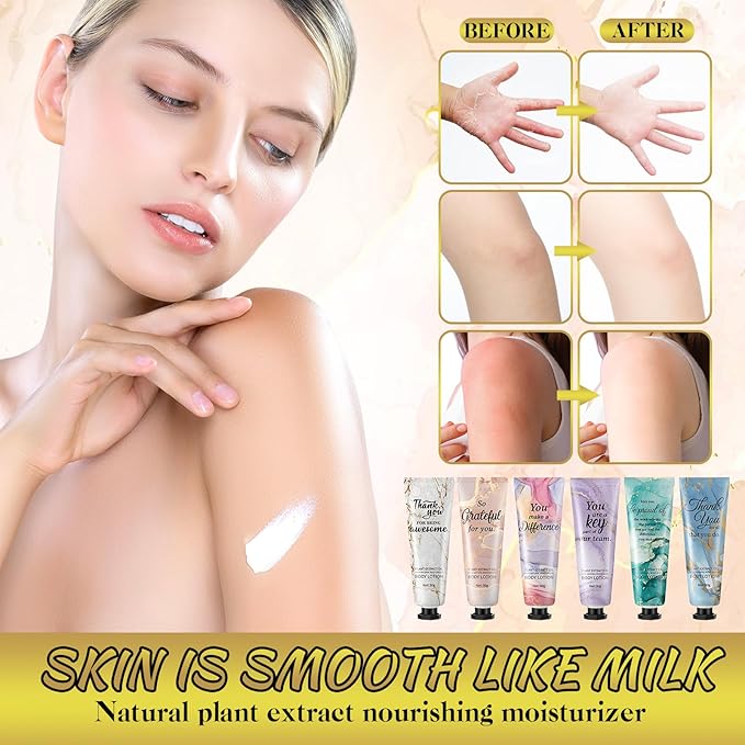 12pcs Employee Appreciation Team Gifts Bulk Travel Size Hand Cream Inspirational Thank You Gifts for Women Dry Skin Hand Lotion Bulk for Teachers Day Christmas Staff Employees Coworkers Women