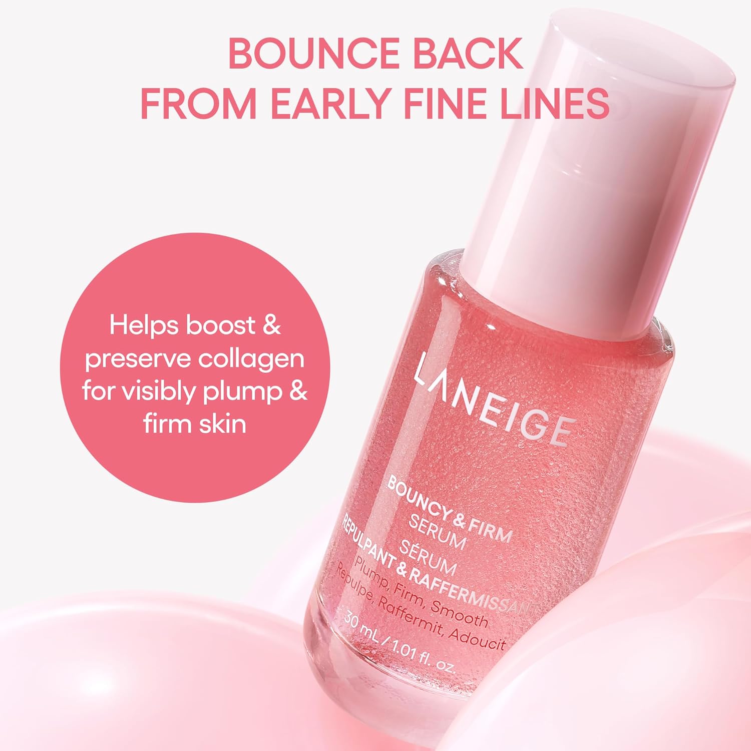 Bouncy & Firm Serum: Korean Slow Aging Collagen Serum with Peptides for Plumping, Firming, & Hydrating