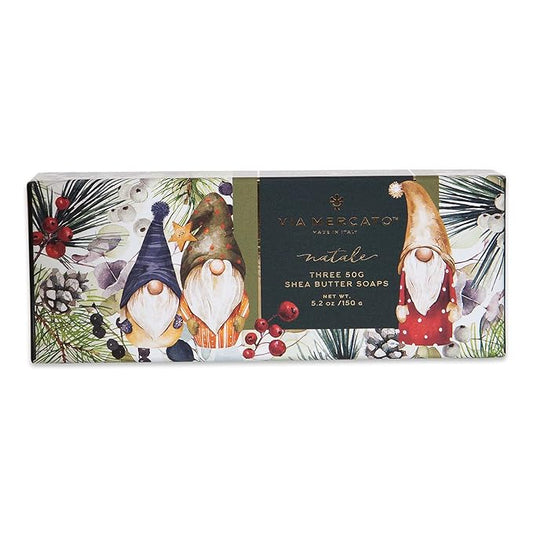 Via Mercato Natale Winter Woods Holiday Collection, Soap Gift Set, Assorted Scents