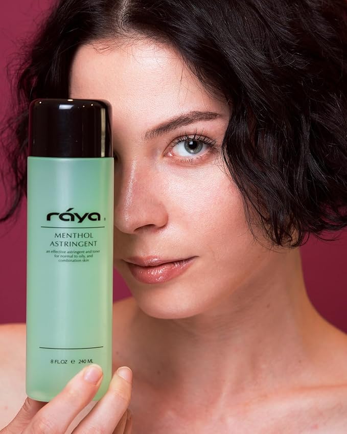 RAYA Menthol Astringent 16 oz (203) | Effective Facial Toner for Combination and Partially Oily Skin Prone to Break-Outs | Helps Refine, Tighten, and Protect pH Balance | Cools, Refreshes and Soothes