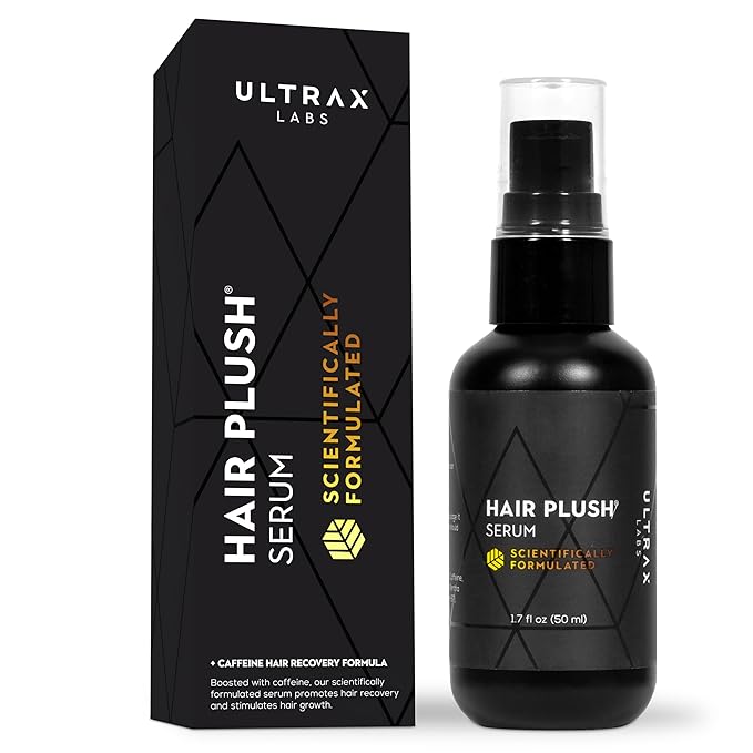 Hair Growth Serum 1.7 fl oz - Anti-Thinning Hair Regrwoth - Hair Loss Treatments for Women and Men made with Biotin, Caffeine, Menthol, Niacinamide - Hair Plush by Ultrax Labs