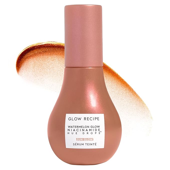 Glow Recipe Hue Drops Tinted Face Serum - Bronzing Drops to Brighten & Hydrate - Skincare Makeup Primer & Liquid Highlighter to Blur Pores for a Radiant, Even Skin Tone - Sunglow (40ml)