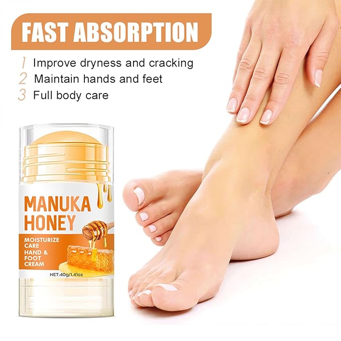 60% Urea Cream - Manuka Honey Foot Hand Cream Stick for Dry & Cracked Feet Elbows Knees Heels Hands, Hydrates & Nourish Foot Care for Softening and Moisturizing, Removing Calloused Skin