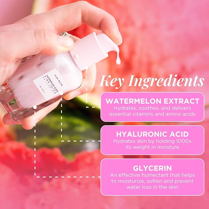 Glow Recipe Smooth Skin Sailing Skincare Set - Watermelon Glow Pink Juice Facial Moisturizer + Silicone-Free BHA Strawberry Pore Minimizer Blurring Drops (2 Count)