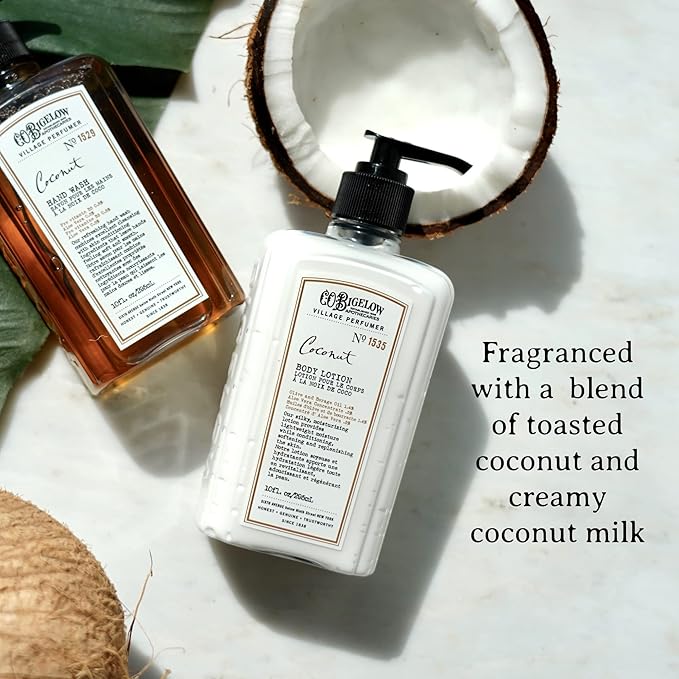 C.O. Bigelow Coconut Apothecary Duo Hand Care Gift Set, Hand Wash & Body Lotion, Liquid Soap & Moisturizing Lotion, Set of 2, 10 Fl Oz