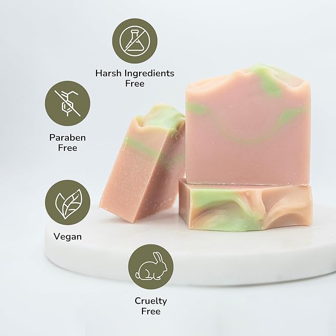 Handcraft Cold-Process Soap Bar, Cherry Blossom Scent (1 pack,) Handmade Body and Face Soap For Men And Women, Vegan, Cruelty Free, Made in USA, 4.2oz - Fresh Collection