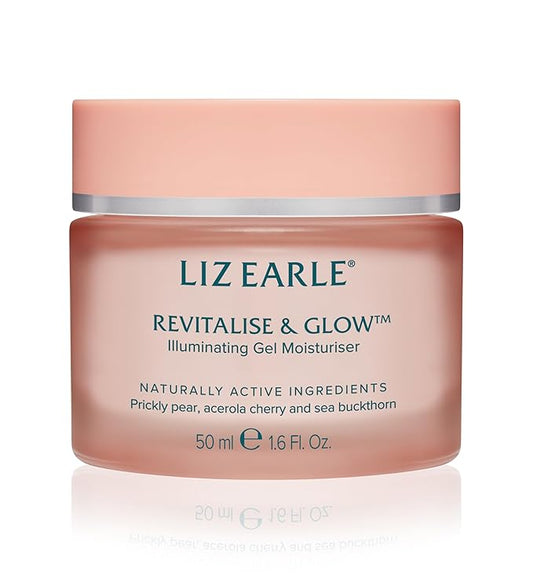 Liz Earle Revitalize & Glow Illuminating Gel Moisturizer - Brightening Vitamin C Face Cream & Pore Minimizer - Enriched with Acerola Cherry to Gently Exfoliate Skin and Boost Hydration (50ml)
