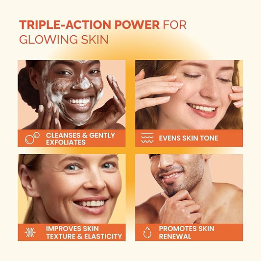 PLANTIFIQUE Kojic Acid Soap for Hyperpigmentation 4 Bars with Mesh Bag - Turmenic Soap with Hyaluronic Acid, Collagen, Vitamin C for Dark Spots - Vegan Skincare, 320g / 11.28 oz