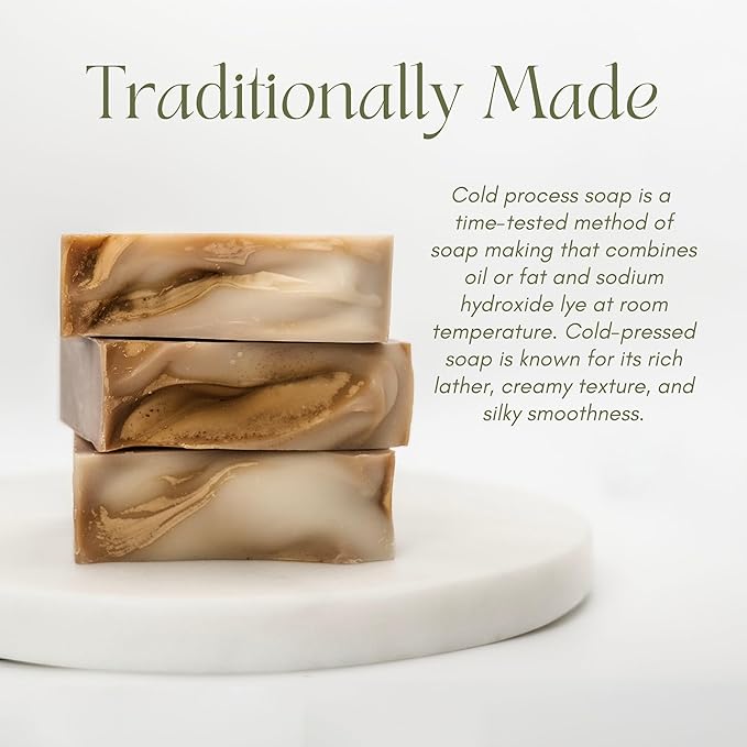 Handcraft Cold-Process Soap Bar, Sandalwood & Vanilla Scent (1 pack,) Handmade Body and Face Soap For Men And Women, Vegan, Cruelty Free, Made in USA, 4.2oz - Fresh Collection