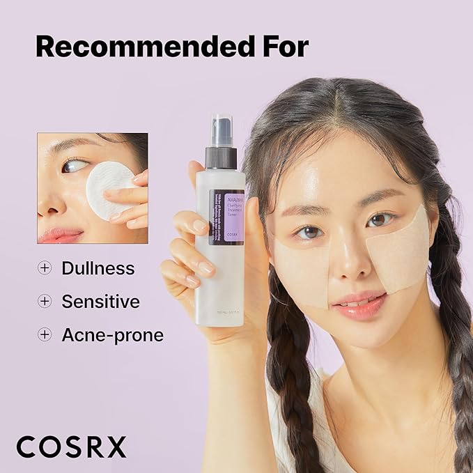 COSRX AHA/BHA Treatment Toner 5.07 fl.oz/ 150ml, Facial Exfoliating Spray for Whiteheads, Pores, & Uneven Skin, Korean Toner, Not Tested on Animals, No Parabens, No Sulfates, Korean Skin Care