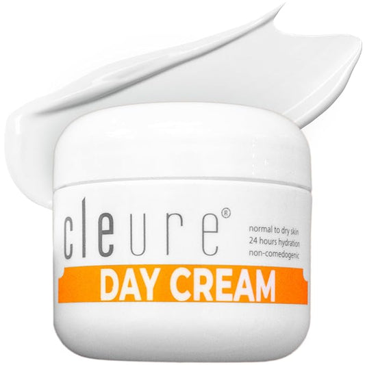 Cleure Anti-Aging Day Cream & Facial Moisturizer w/Pure Shea Butter for Sensitive Skin - Fragrance Free, Gluten, Salicylate and Paraben Free (2 oz, Pack of 1)