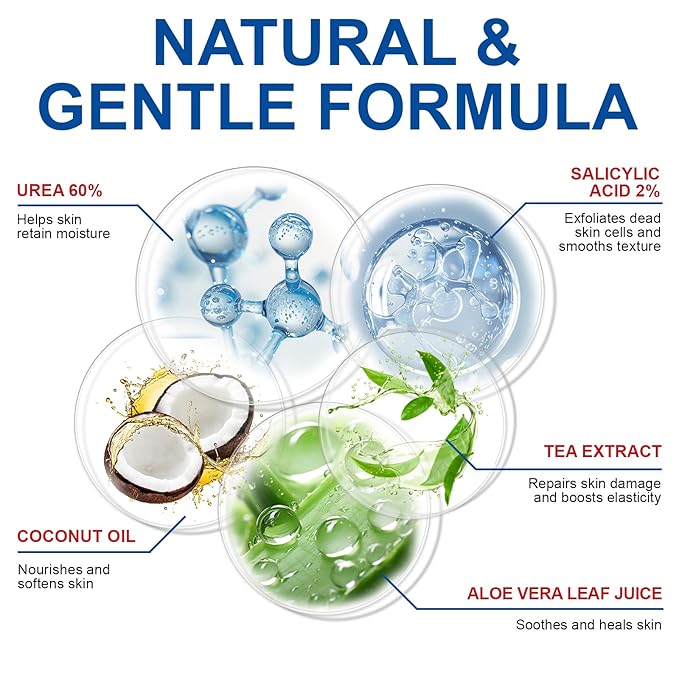 Urea Cream Stick 60% plus 2% Salicylic Acid, Urea Foot Cream for Dry Cracked Heels, Foot Lotion Stick for Rough Thick Dry & Cracked Skin, Maximum Strength Moisturizer,Softening Skin Moisturizer Lotion