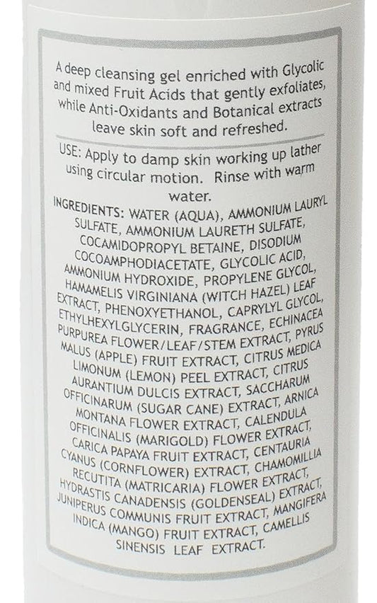 2.45% Glycolic Acid Foaming Exfoliating Cleanser Face Wash, Gluten & Paraben Free, 8 Fluid Ounces, No Animal Testing & Cruelty Free
