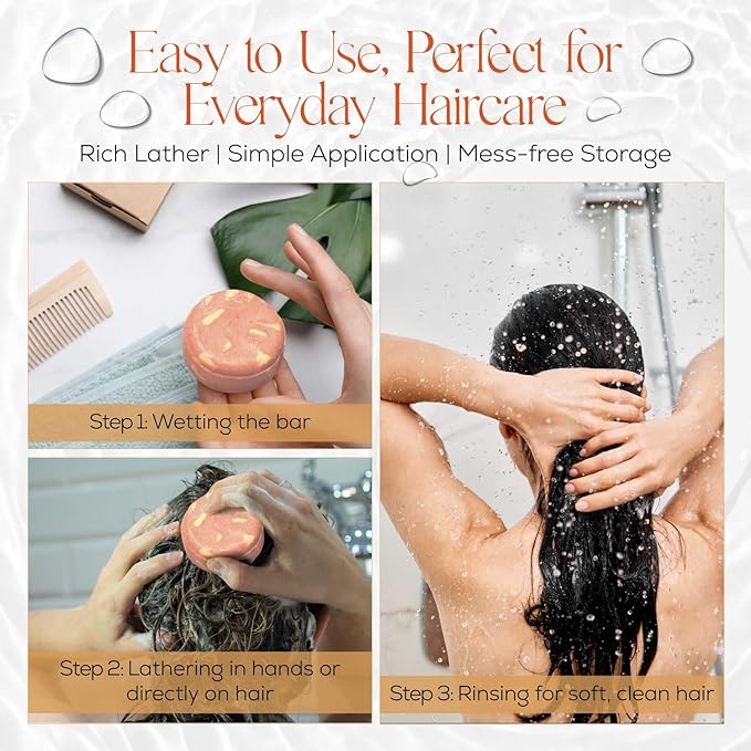 IIBESA Rice Water Shampoo Bar - Hair Growth & Strengthening Deep Moisturizing - Japan made Organic Ingredients - Solid Shampoo Bars For All Hair Types - Vegan Essential Oils - Rosemary