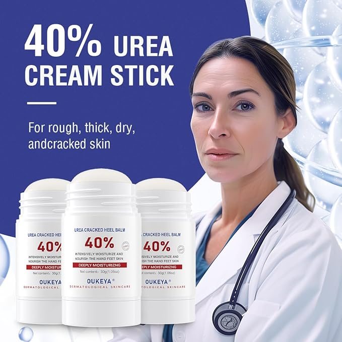 OUKEYA Urea Cream Stick 40 Percent,Heel Balm,Hand Cream and Foot Cream for Dry Cracked,Cracked Heel Treatment,Avoid Frostbite,40 Percent Urea Lotion for Feet Maximum Strength, 3 PACK