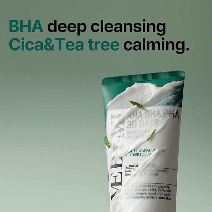 SOME BY MI AHA BHA PHA 30 Days Miracle Acne Clear Foam – 3.38oz, 100ml – Korean Acne Face Wash for Smooth & Clear Skin – Salicylic Acid Cleanser for Exfoliation & Sebum Control – Korean Skin Care