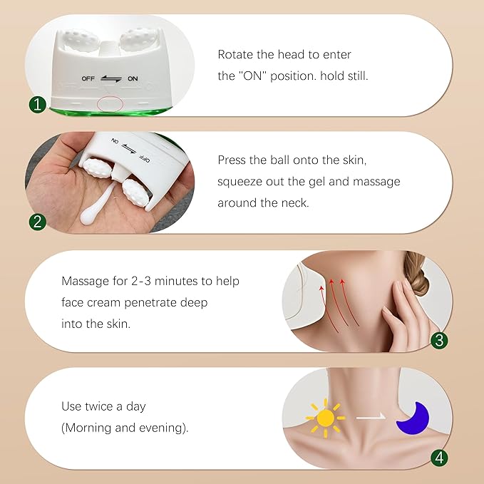 Retinol Neck Cream with Roller - AH8 Lift Firming Cream for Crepey Skin, Hyaluronic Acid Moisturizer for Face, Neck & Body, Tightening & Lifting Treatment for Wrinkles & Lines 4.23oz